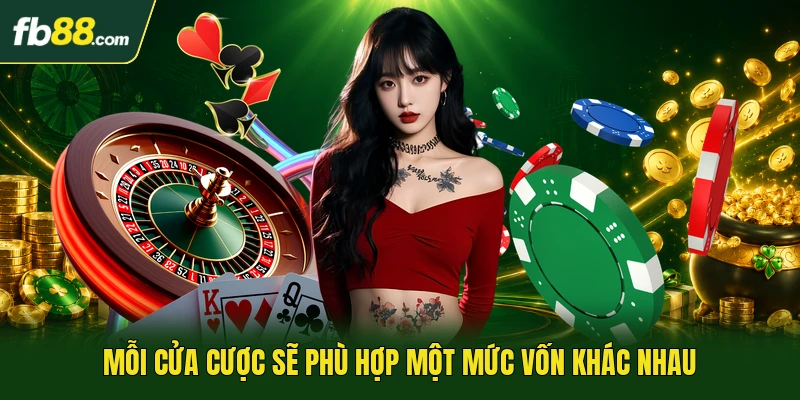 Mỗi cửa cược sẽ phù hợp một mức vốn khác nhau